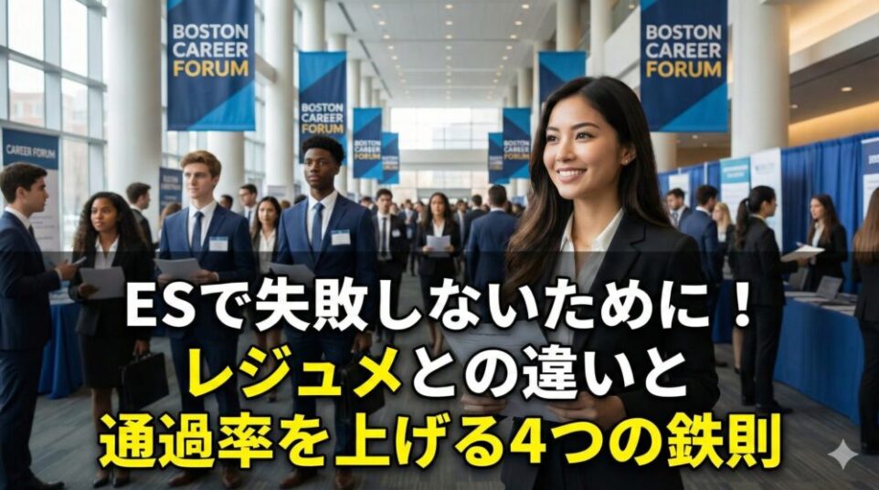 【ボスキャリ対策】ES（エントリーシート）で失敗しないために！レジュメとの違いと通過率を上げる4つの鉄則