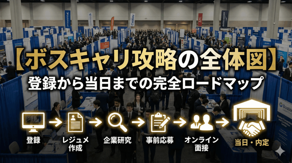 【ボスキャリ攻略の全体図】登録から当日までの完全ロードマップ