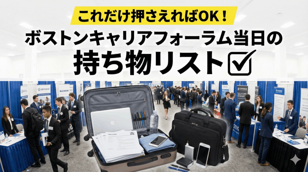 これだけ押さえればOK！ボストンキャリアフォーラム当日の持ち物リスト2025年度版