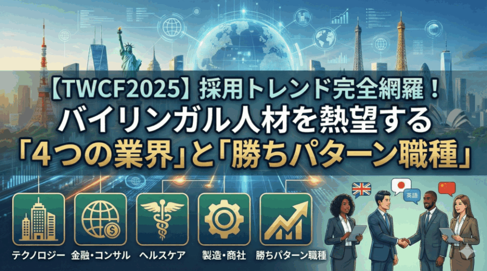 【TWCF2025】採用トレンド完全網羅！バイリンガル人材を熱望する「4つの業界」と「勝ちパターン職種」