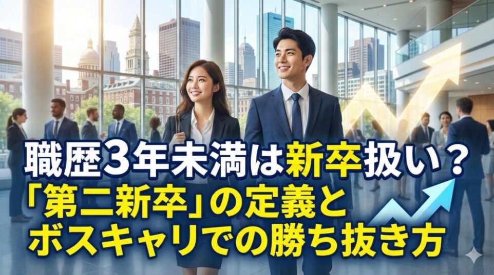 職歴3年未満は新卒扱い？「第二新卒」の定義とボスキャリでの勝ち抜き方