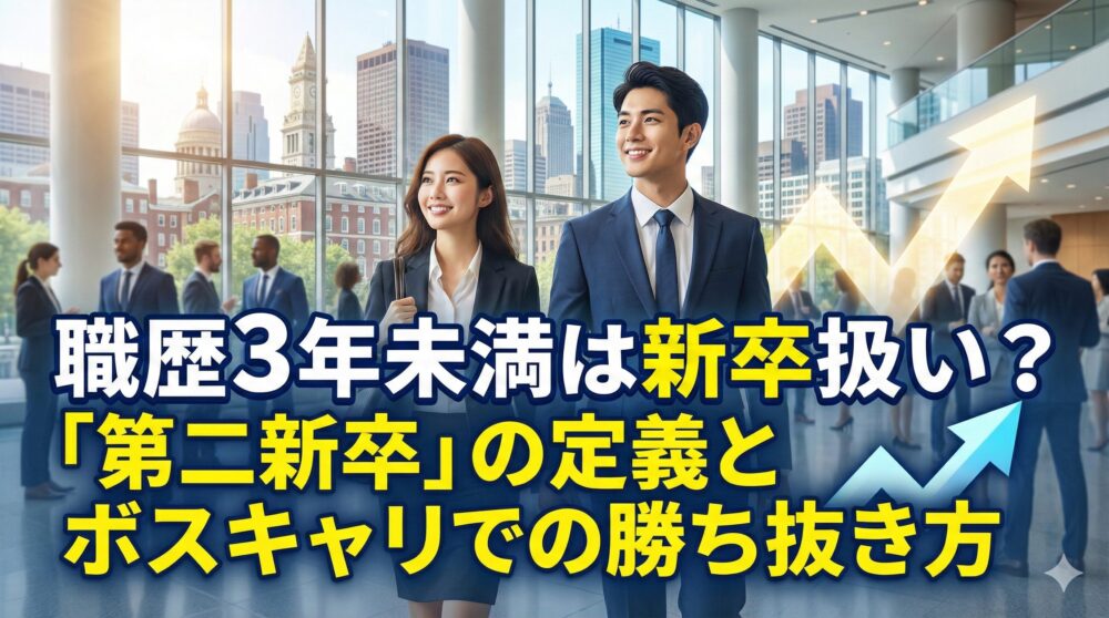 職歴3年未満は新卒扱い？「第二新卒」の定義とボスキャリでの勝ち抜き方