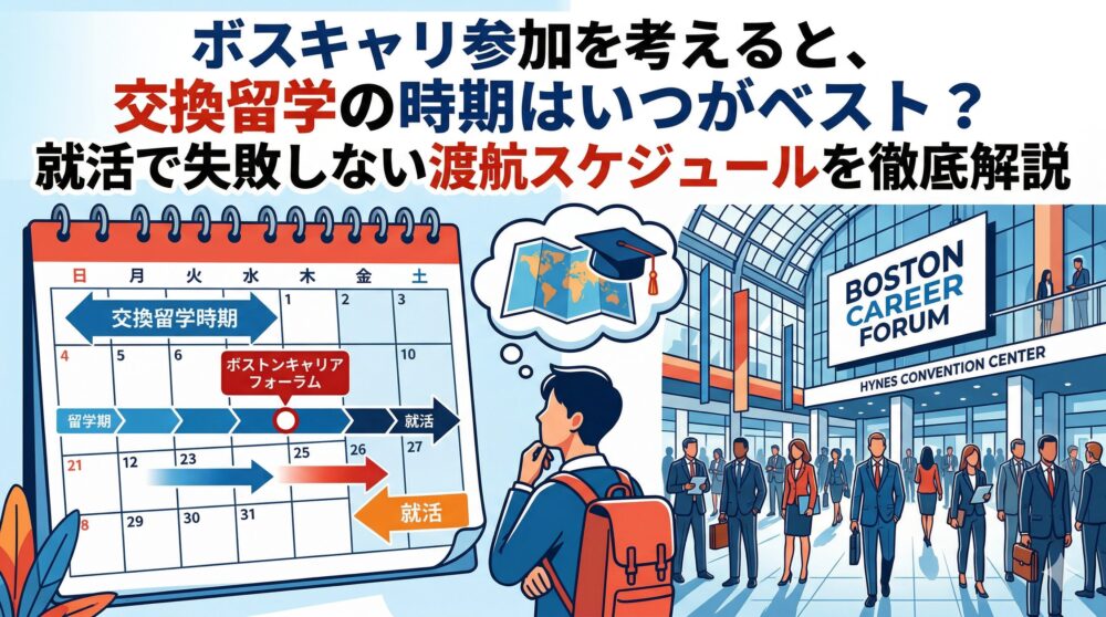ボスキャリ参加を考えると、交換留学の時期はいつがベスト？就活で失敗しない渡航スケジュールを徹底解説