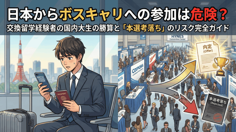 日本からボスキャリへの参加は危険？交換留学経験者の国内大生の勝算と「本選考落ち」のリスク完全ガイド