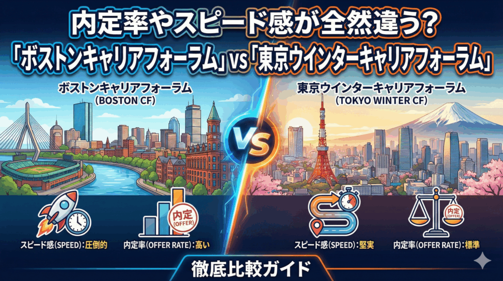 内定率やスピード感が全然違う？「ボストンキャリアフォーラム」vs「東京ウインターキャリアフォーラム」徹底比較ガイド