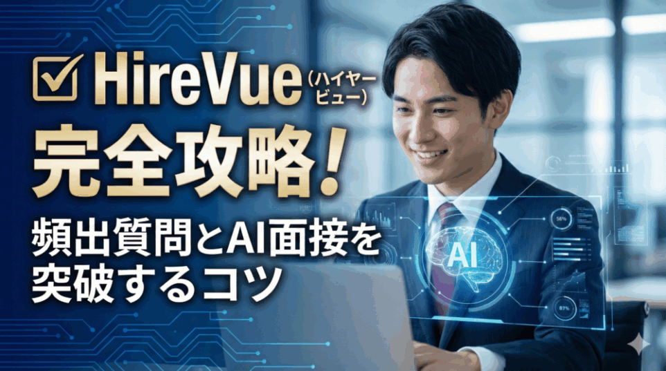 HireVue（ハイヤービュー）完全攻略！頻出質問とAI面接を突破するコツ